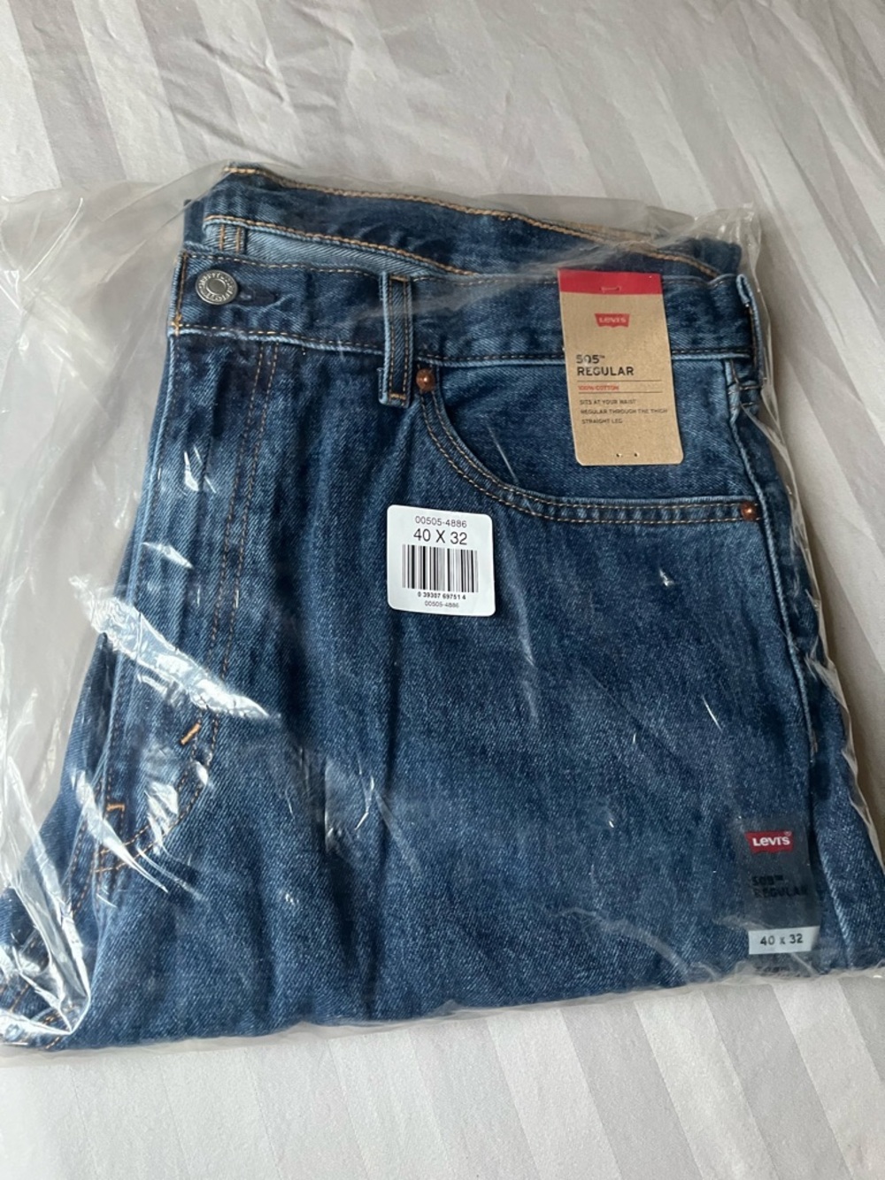 Levi's 505 Regular Fit Jeans 40x32.